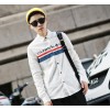 Korean men's fashion autumn new shirts slim men personality Monogrammed comfortable long noodles