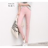 The spring of 2015 new Leggings Korean waist 2 buttons woven nine pencil pants W22