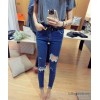 The new European style slim hole flanging pencil pants pants worn jeans women