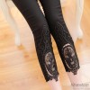 2015 summer new Korean female foot mouth lace pencil pants wearing Leggings thin seven feet stretch