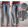 2015 new spring stretch jeans pants female slim pencil pants feet Skull Pattern