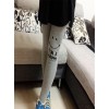 2015 new spring smile stamp female Leggings slim slim nine pants pants