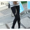 In the spring of 2015 Korean women's new small fresh legs diagonal letters high elastic nine Legging