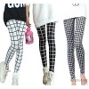 15 new milk silk pants and black and white plaid major suit Leggings Houndstooth dear skin pants