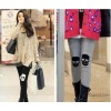 2015 spring and autumn new knee Leggings skull nine pants black gray stretch pants