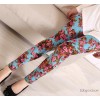 New fashion camellia flower pattern Leggings Pants nine gauze Pants 6 optional color code