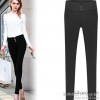 The new spring and summer 2015 fashion ladies three button slim pants pants waist elastic wear leggi