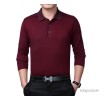 New fashion men's POLO shirt Lapel solid business POLO Mens Long Sleeved Pullover Sweater