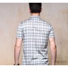 Men's wear short sleeved Plaid all-match DP Lapel classic business men slim mercerized cotton short