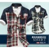 Wholesale 2013 new summer men's fashion small fresh short sleeved cardigan collar men's Plaid Shirt