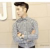 2014 shirt long sleeved autumn Korean men's shirts slim men's Plaid Shirt