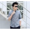 [new] fast set new spring men's Plaid Shirt Cotton Mens Long Sleeve Shirt slim.