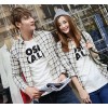 The new long sleeved Plaid Shirt Mens Plaid Shirt slim couple shirt retro Japanese class service