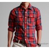 2014 high quality flannel shirt sanding thickening cotton long sleeved Plaid Shirt casual