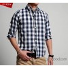 The new high-quality flannel shirt sanding autumn fashion slim Plaid Shirt agent