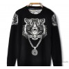 2014 new autumn foreign men's tiger head men's fashion warm sweater T-shirt embroidery