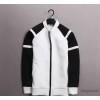 Foreign men's space cotton jacket men black and white long sleeved cardigan sweater stitching Baseba