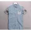 Foreign men's clothing wholesale 2015 summer new men's fashion Plaid Shirt stitching slim