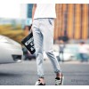 The new spring and summer small straight men's casual pants linen washing wash Korean men's trousers