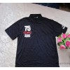 2014 new summer men's large foreign trade code letter Lapel t-shirt men's short sleeved solid moveme