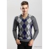 In the spring of 2015 new men's fashion leisure men's diamond lattice high-end Mink Collar sweater s