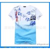 Custom summer new men's short sleeve T-shirt slim gradient color printing V Korean men's T-shirt col