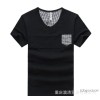 2014 Summer new men's short sleeve T-shirt casual fashion V collar short T-shirt color male movement