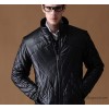 Manufacturers selling men's clothing wholesale men's leather collar men's casual leather coat a blac