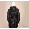 The new black leather coat hooded fur clothing comfortable and warm atmosphere of the fashion [map]