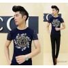 The 2015 men's short sleeve T-shirt Korean cultivating personality major suit sky star Metrosexual s