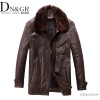 2013 male fur leather leather male mink fur collar liner import business casual jacket