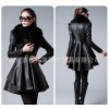 Korean women long leather fox fur coat is really high-grade fur leather coat