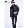 Winter Mink Collar cashmere Mens warm liner leather fur leather retail