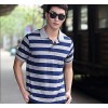 [supply] Amoy explosion fashion stripe cotton T-shirt Lapel men's summer cotton men's clothing whole