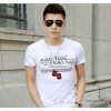 2015 Mens T-shirt personality Necklace summer men's T-shirt slim simple T-shirt short sleeved t Quan