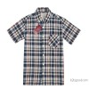 Foreign trade new summer shirt shirt shirt Korean slim Plaid Shirt M