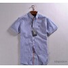 South Korea men's summer Pinstripe polo shirt 3238