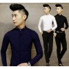 2015 new men's clothing wholesale shirt collar fashion color Metrosexual essential long slim Club