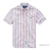 Brand Gucci Mens Genuine Lapel striped short sleeved shirt shirt casual cotton shirt