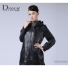 2014 new three small Lapel long section of leather fur leather coat Alfred