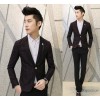 The spring of 2015, Korean fashion slim Plaid suit young men's suits a jacket