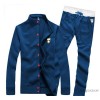 The new spring and autumn men's sweater suit fashion leisure men's sweater coat collar men suit whol