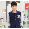 Agent on behalf of Korean men's slim collar Sweater Hoodie SWEATER MENS baseball uniform men outside