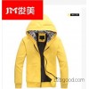 2014 in spring and autumn new men's Hooded Sweater gray Korean men tide brand baseball uniform