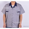 Grey spot hidden blue collar summer half sleeve overalls full process short sleeved work shirt