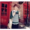 Foreign trade new winter hot stripe color men's sweater all-match knitted sweater