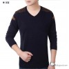 2015 new dandy T-shirt long sleeve shirt collar Chinese wind V men's casual wear thin spring Shu