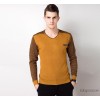 The fall of the new men's sweater fashionable men's knitted sweater collar V casual long hair set