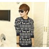 The young deer men's sweater Mens Classic printing T-shirt sweater thickened printing male