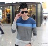 Autumn Korean fashion men's sweater slim neck PULLOVER SWEATER MENS backing